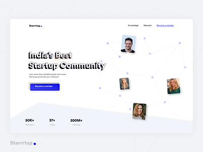 Startup Community Website app app design concept design homepage minimal ui uidesign uiux uxdesign
