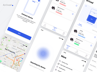 Arrived - IOT based order tracking app app app design branding concept design iot iot app minimal mobile app mobile design technology trending ui uidesign uiux ux