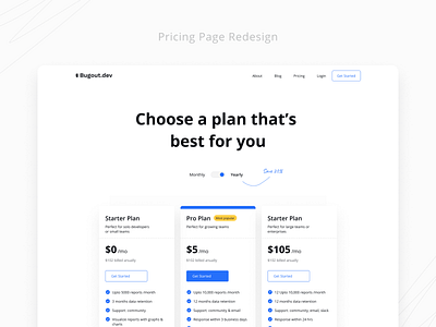 Saas pricing page