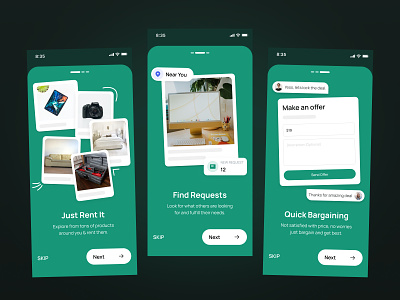 Rentah app app design concept design marketplace marketplace app minimal renting renting app uidesign uiux