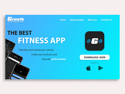 Growth App Fitness Landing Page #DailyUi #003