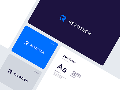 Revotech company logo branding design illustration logo typography vector