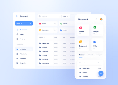 Dashboard - Documents app dashboad design ui ux web