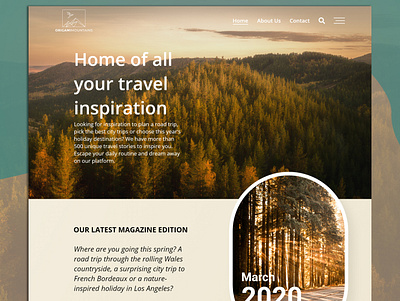 Origami Mountains - Outdoor Travel Magazine branding graphic design ui uidesign uiux web web design webdesign