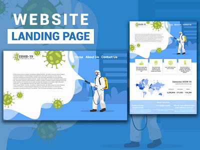 Coronavirus Disinfection Landing Page branding graphic design illustration mobile app mobile design ui uidesign web web design webdesign