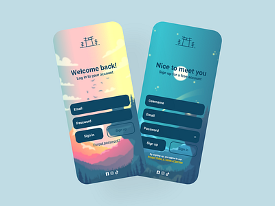 Sign in Sign up Mobile Screens app design graphic design illustration mobile app design ui uidesign web design