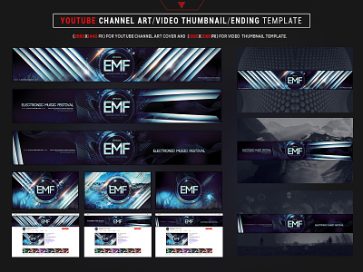 Electronic Music Festival Youtube Channel Art Photoshop Template