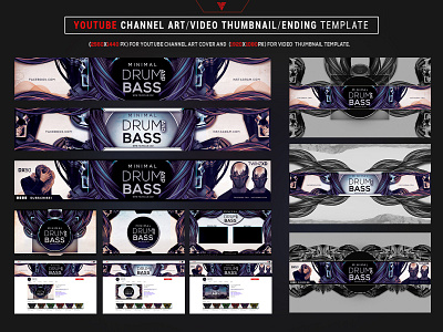 Drum and Bass Youtube Channel Art Photoshop Template