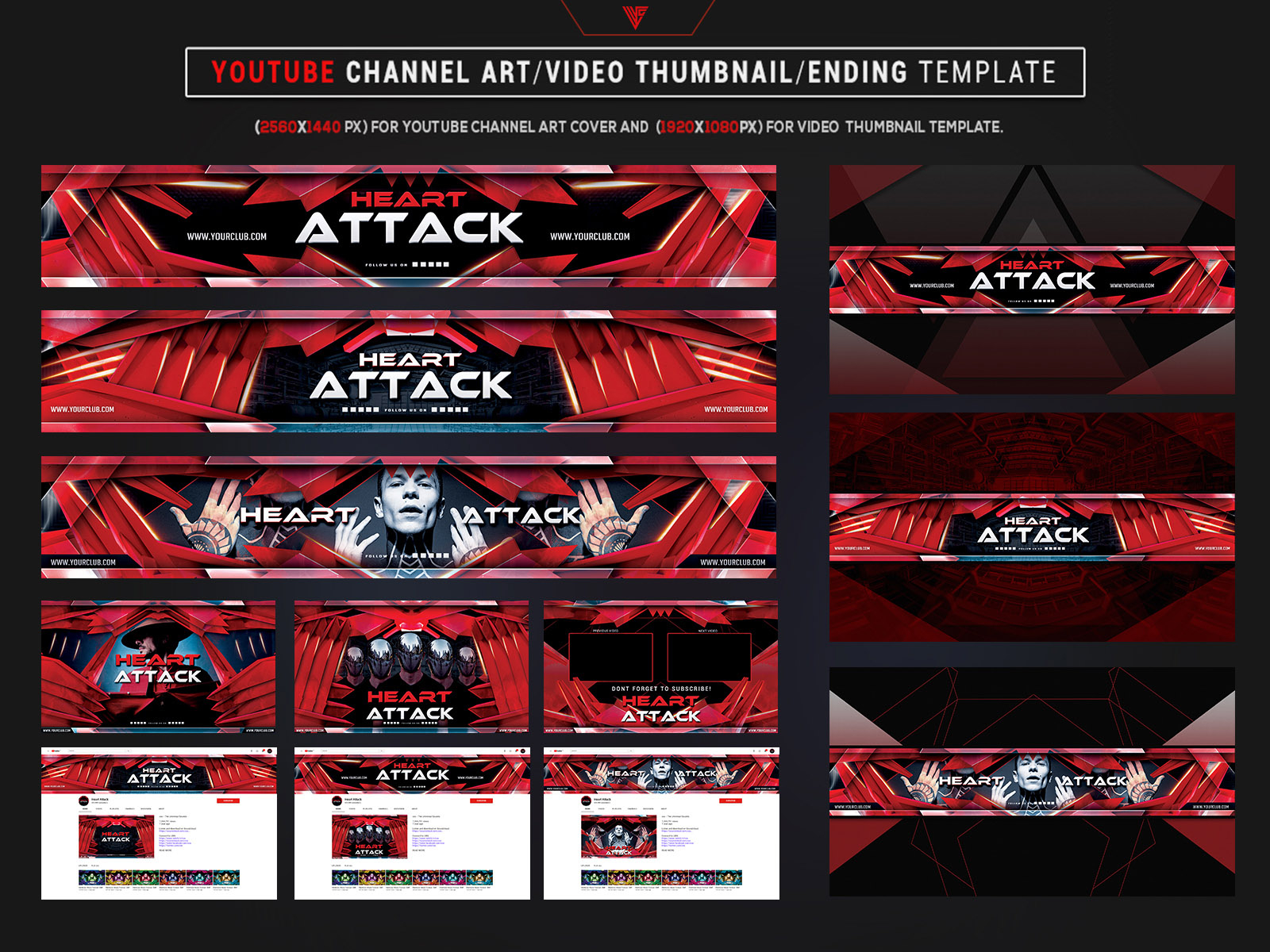 Download Heart Attack Youtube Channel Art Photoshop Template By Mcgraphics On Dribbble PSD Mockup Templates