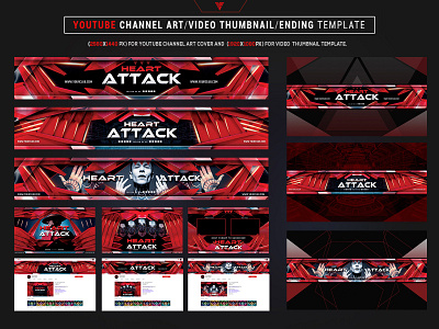 Heart Attack Youtube Channel Art Photoshop Template