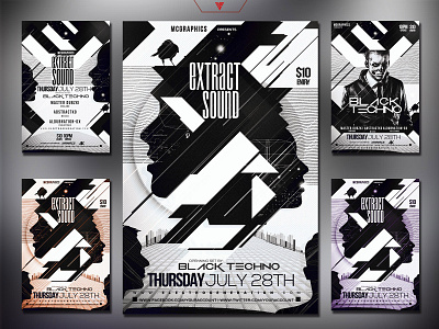 Extract Sounds Photoshop Flyer Template