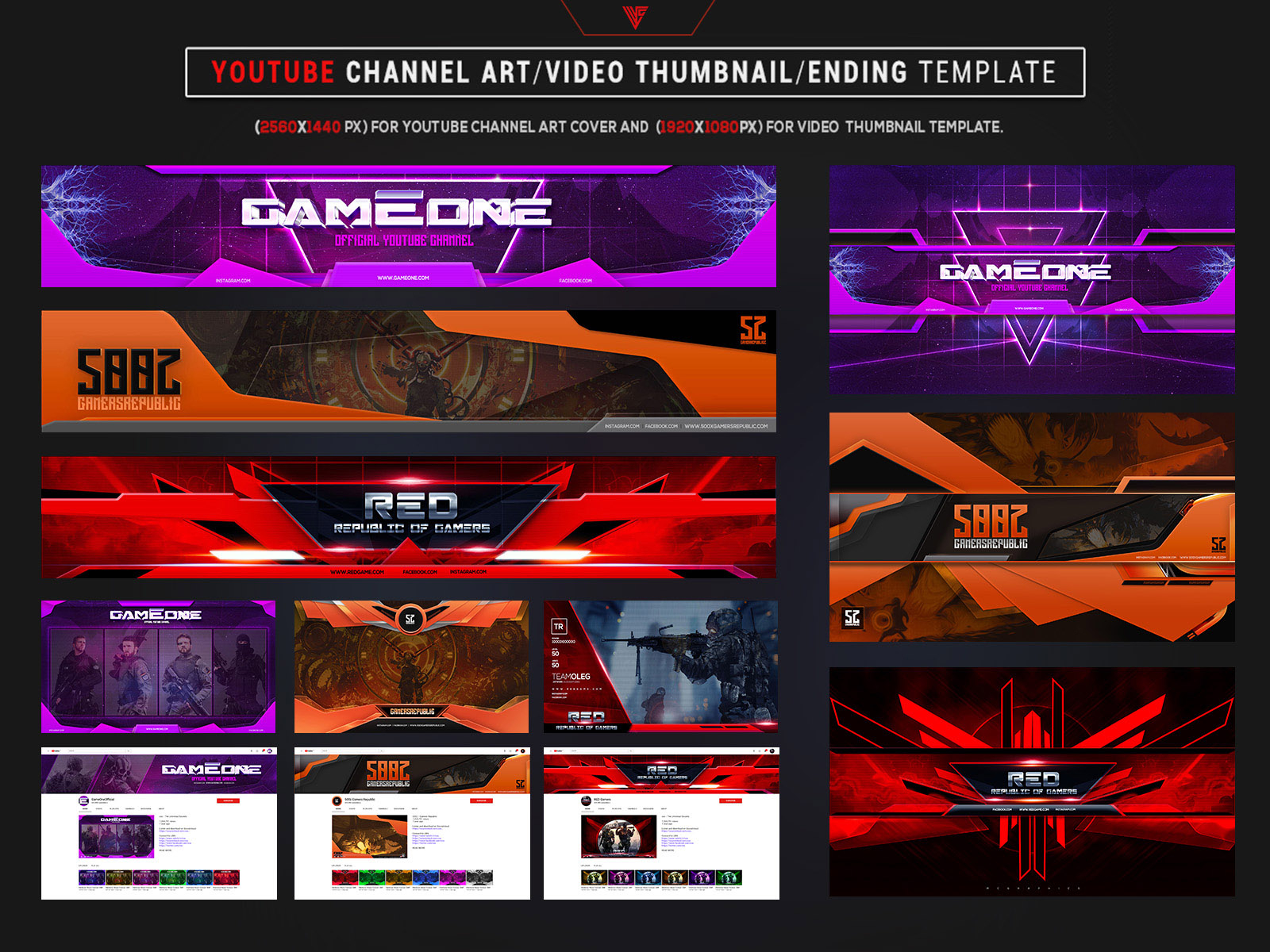 Red Gaming Channel  Banner Template