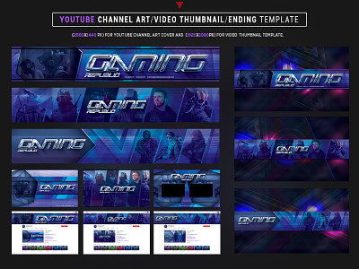 Esports Gaming Republic Youtube Channel Art Photoshop Template