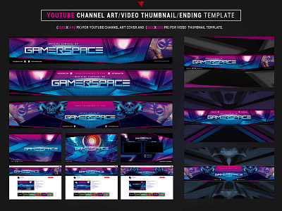 Esports Gamer Space - Youtube Channel Art Photoshop Template