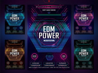 EDM POWER PHOTOSHOP FLYER/POSTER TEMPLATE