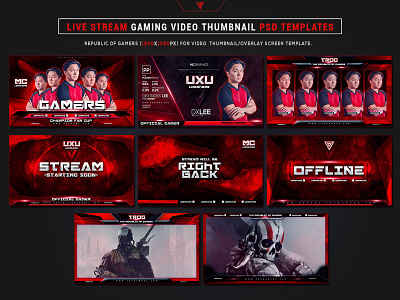 The Gamers Live Stream Gaming Video Thumbnail / Overlay Template