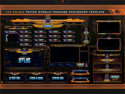 Anubiz Twitch Overlay Live Stream Photoshop Template