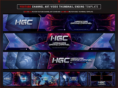 Youtube Hardcore Gaming Channel esport graphicdesign photoshop template youtube youtube banner youtube channel