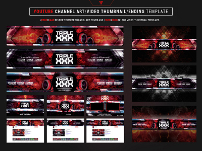 Youtube Channel Art Video Thumbnail and Ending Video Template alien cyberpunk dj dubstep edm electro esports futuristic graphicdesign music photoshop template youtube youtube banner youtube channel youtube intro youtuber