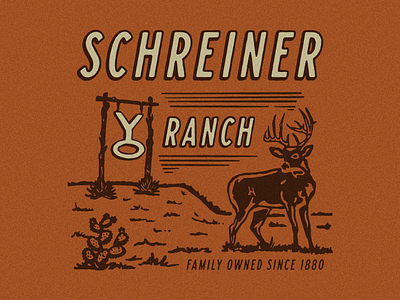 YO Ranch Whitetail Illustration austin brand branding deer hunting hunting t-shirt hunting t-shirt design identity illustration logo ranch shirt design whitetail