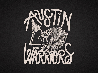 Austin Warriors austin branding hand lettering shoey type warriors