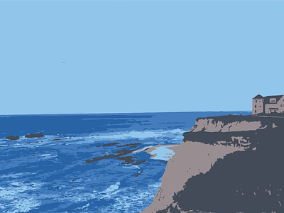 Half Moon Bay, CA blue california illustration illustrator landscape ocean