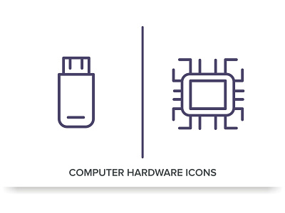 COMPUTER HARDWARE ICONS chip computer cpu data design disk hardware icon internet laptop memory network pc processor server set symbol technology usb vector