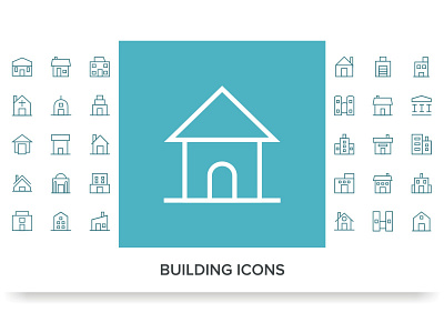 BUILDING ICONS apartment architecture bank building business city design estate government hotel house icon office real residential set skyscraper symbol urban vector