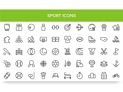 SPORT ICONS ball baseball basketball bowling collection fitness football game golf icon illustration rugby set soccer sport symbol tennis vector volleyball web