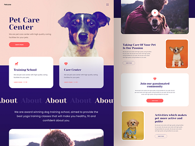 Pet care center Website by Dooley Jacqui on Dribbble