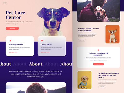 Pet care center Website