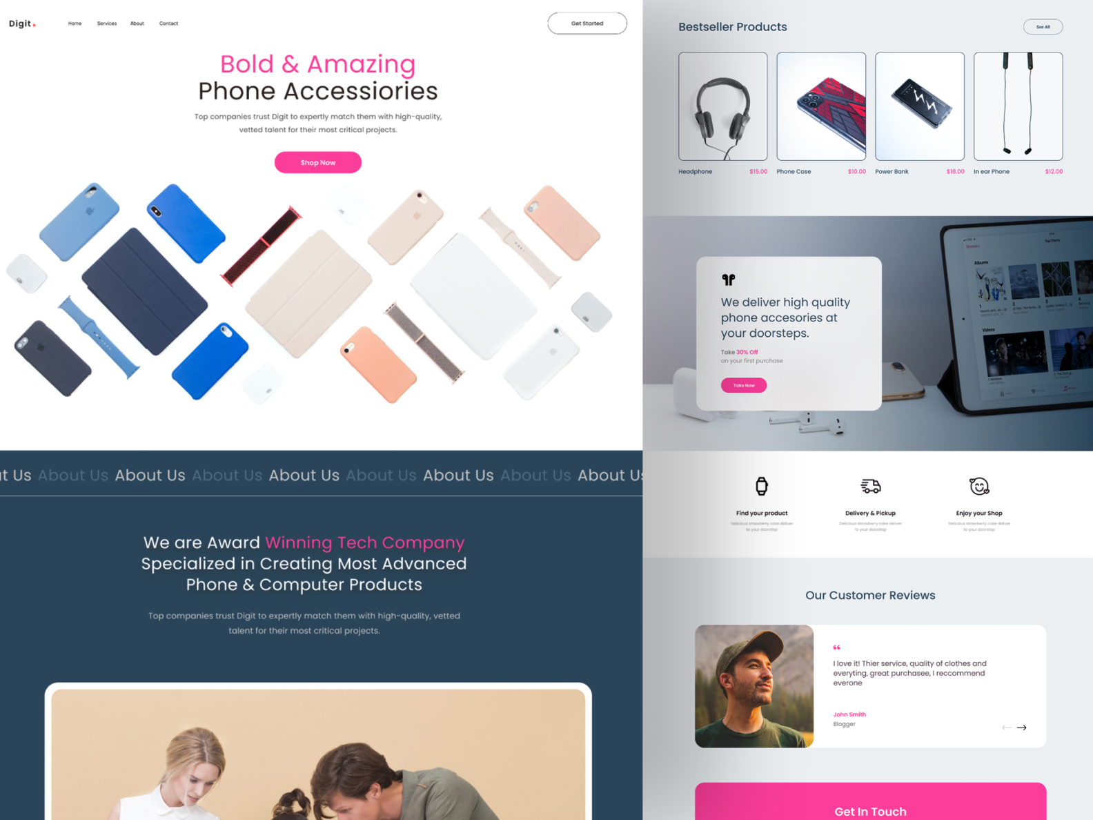 Electronics phone accessories website by Dooley Jacqui on Dribbble