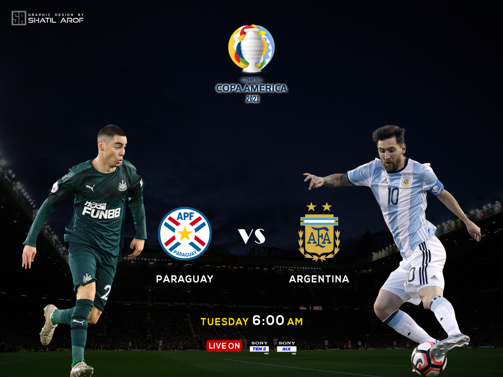 Argentina vs Paraguay, Copa America 2021 graphic design graphic designer shatil arof