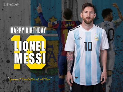 Happy Birthday Lionel Messi, Argentina, Leo Messi graphic design graphic designer shatil arof