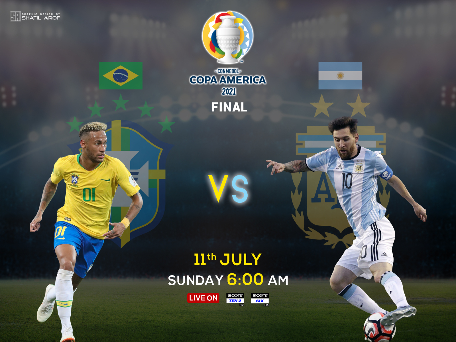 Argentina vs Brazil , Copa America 2021 Final facebook banner graphic design shatil arof social media cover social media design