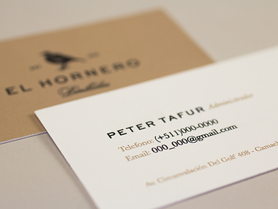 El Hornero business card card hornero identity logo restaurant