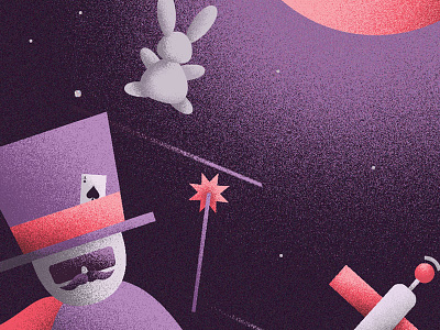 space tricks magician rabbit satellite space stars