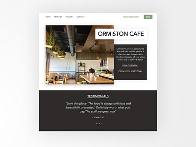 ormiston cafe app branding design ui ux web web design website