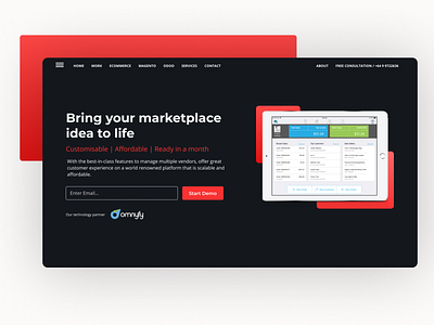 Marketplace landing page.