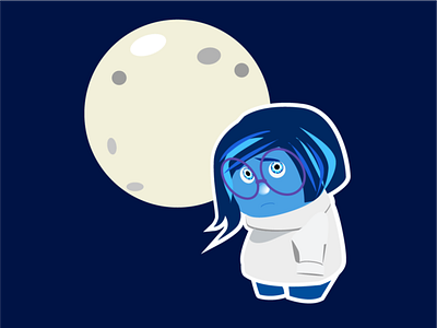 sadness blue feelings illustration mental mentalhealth moon sad vector