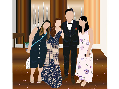 Wedding Group portrait design illustration people vector wedding