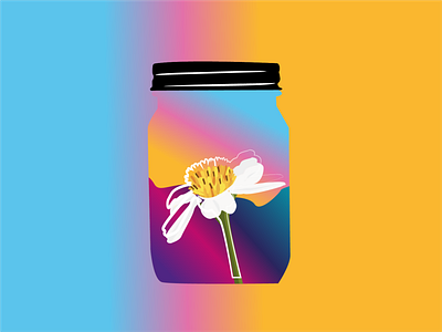 Flower Jar design flatdesign gradient icon illustrator stickers vector