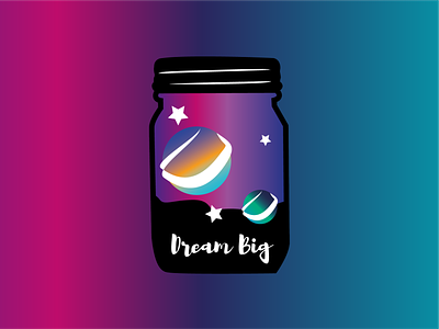 Space Jar flatdesign gradient graphic design illustrator sticker
