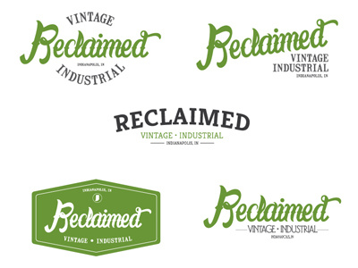 Quick logo options for Reclaimed Vintage Industrial.