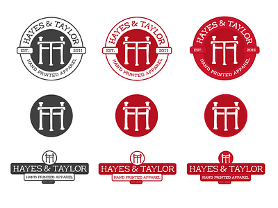 New Hayes and Taylor Branding apparel badge black clothing ht icon initials logos red vintage