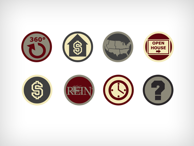 Real Estate Web 2.0 Icons cream grey icons real estate red