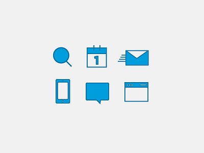 More Icons for a Thing blue calendar email icon icons line line icons mobile search social web