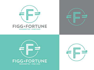 Figg & Fortune f knit logo turquoise yarn