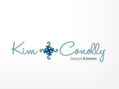 Girly Logo Concept blue curls fashion