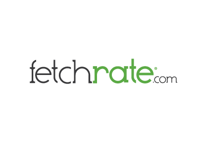 Logo for FetchRate.com black green logo ripe typography